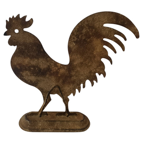 Rooster on Base Iron Statue | Temple & Webster