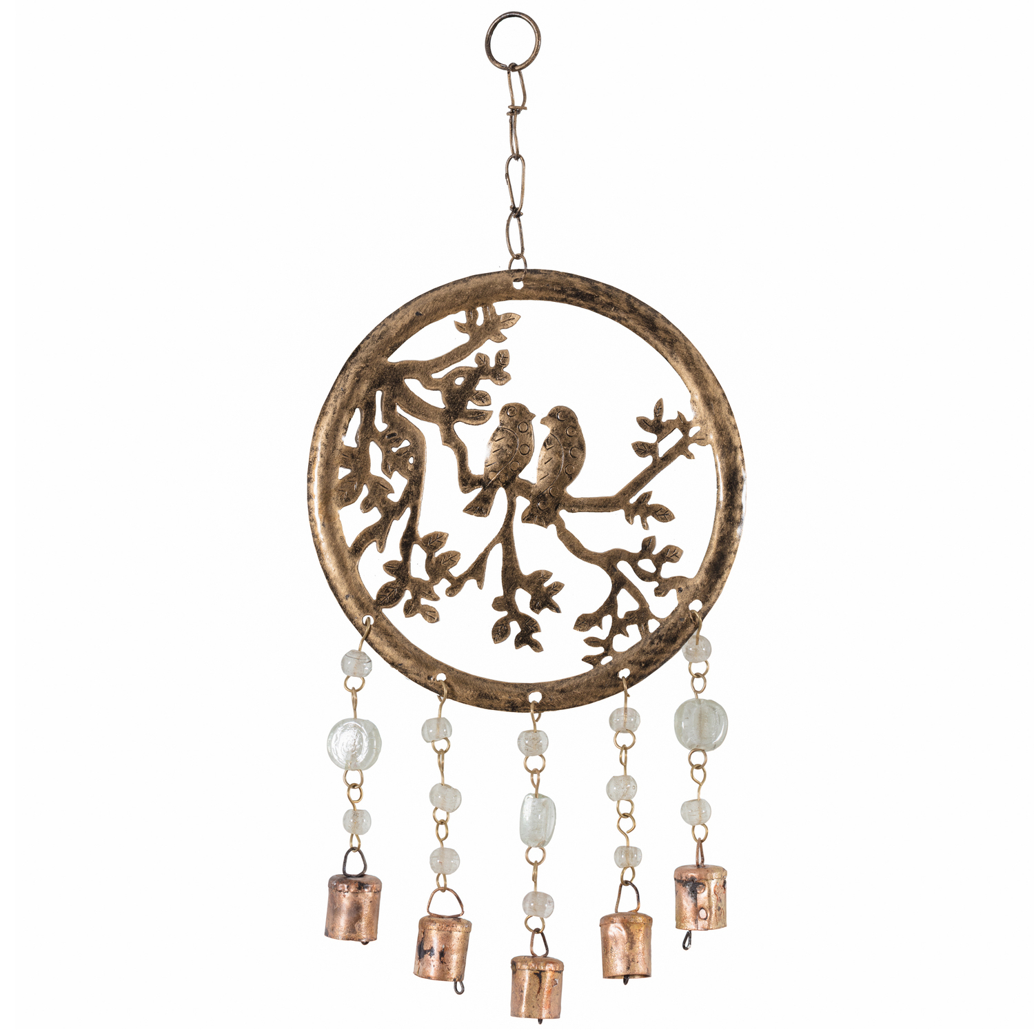 Circle of Life with Birds Metal Wall Hanging
