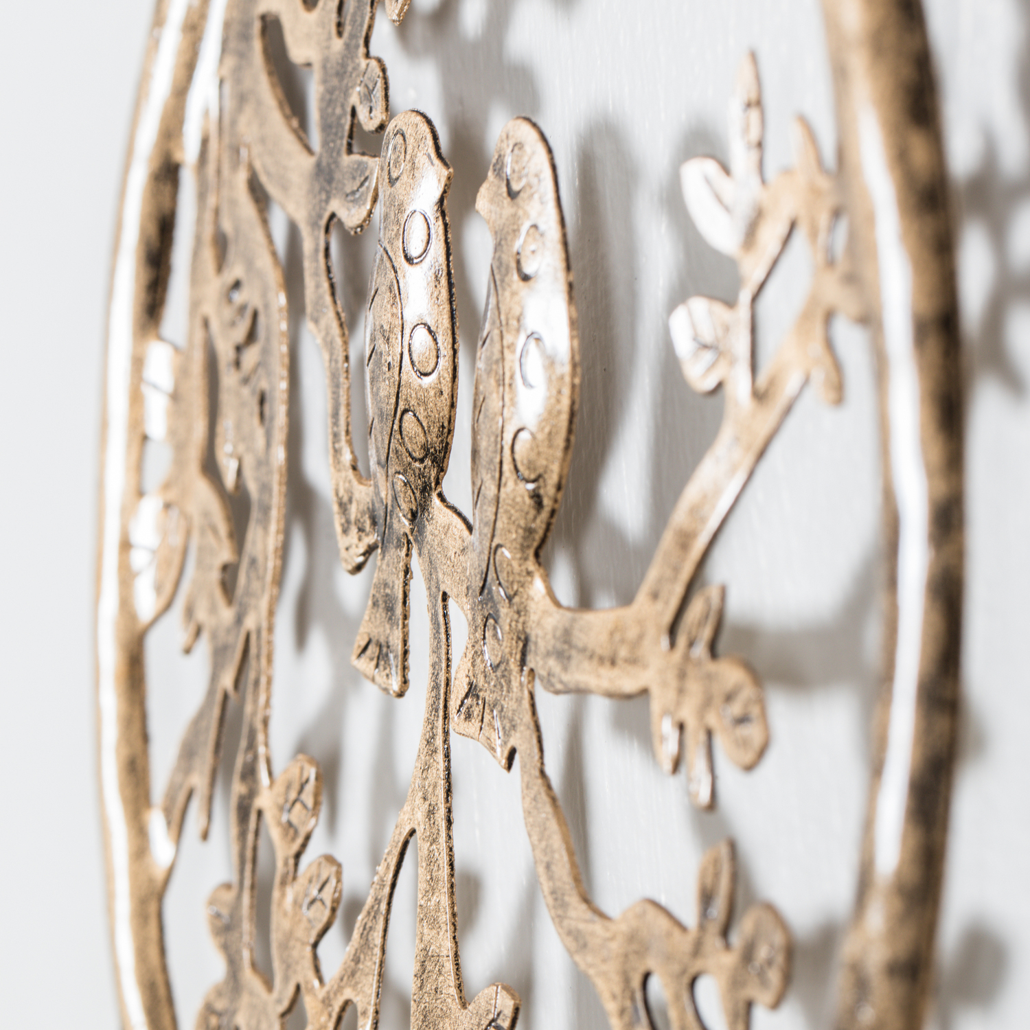 Circle of Life with Birds Metal Wall Hanging