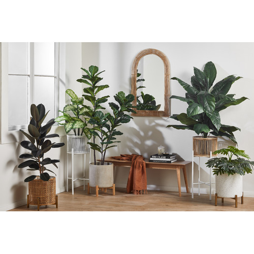 for Home & Office Living Room Decorative UV Resistant Trees in Nursery Pot Indoor & Outdoor Artificial Greenery Plants Bonnlo 120 cm/4Ft Fake Fiddle Leaf Fig Tree