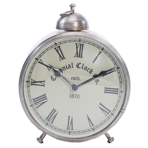 20.5cm Antique Silver Colonial Table Clock | Temple & Webster