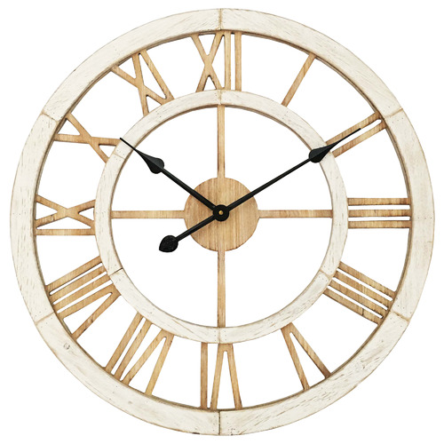 60cm Hamptons Wood Wall Clock