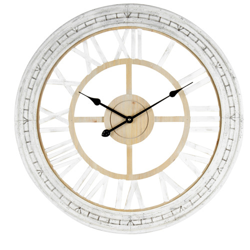 HighST. 73cm Distressed White Hamptons Wall Clock | Temple & Webster