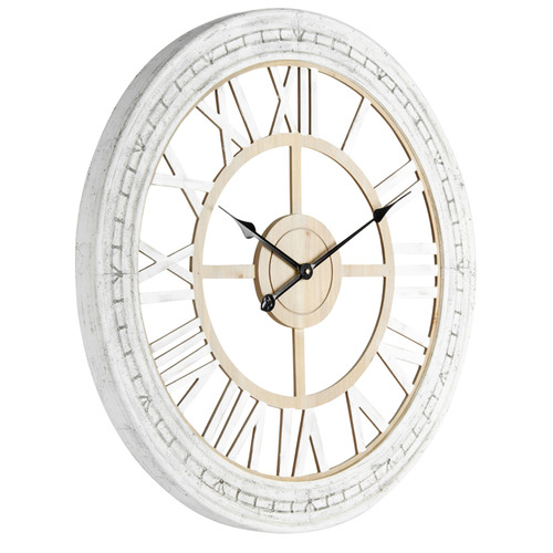 HighST. 73cm Distressed White Hamptons Wall Clock | Temple & Webster