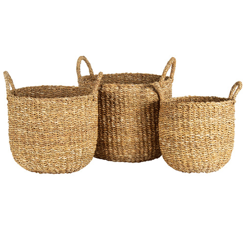 HighST. 3 Piece Seagrass Basket With Handles Set | Temple & Webster