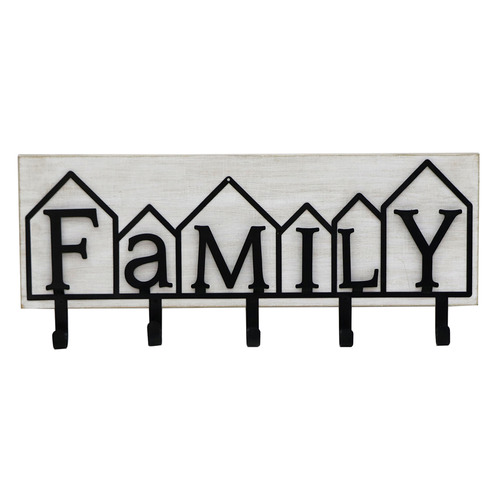 5 Hook Family Wall Accent