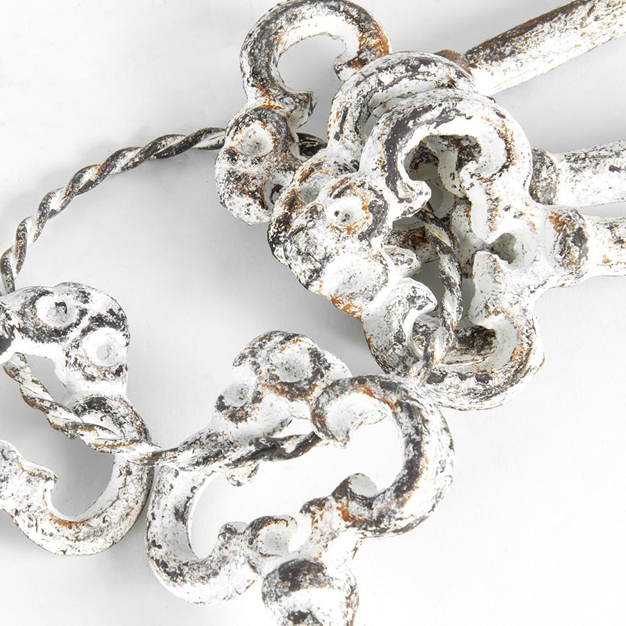 Five Antique White Keys on Ring