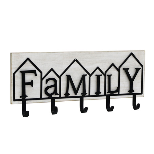 5 Hook Family Wall Accent