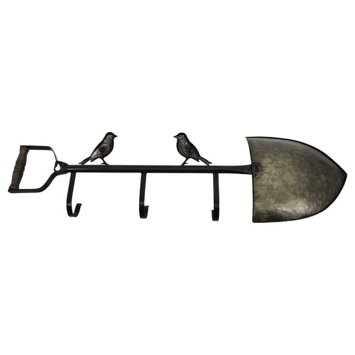 Spade with Birds 3 Hook Wall Hanger