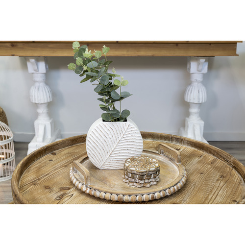 4 Piece Mandala Mango Wood Coaster Set