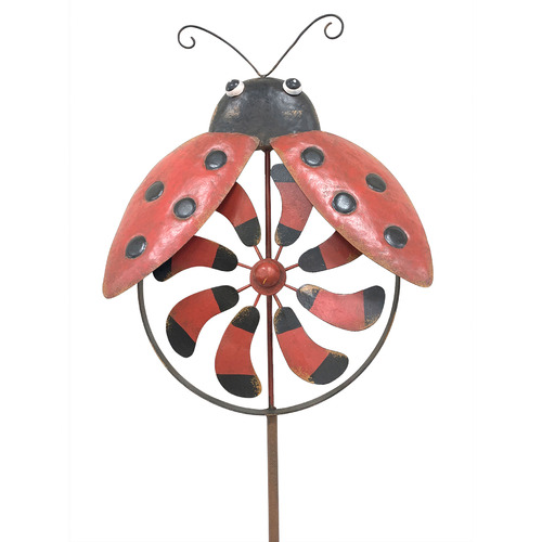 Ladybird Wind Spinner on Stake Garden Ornament