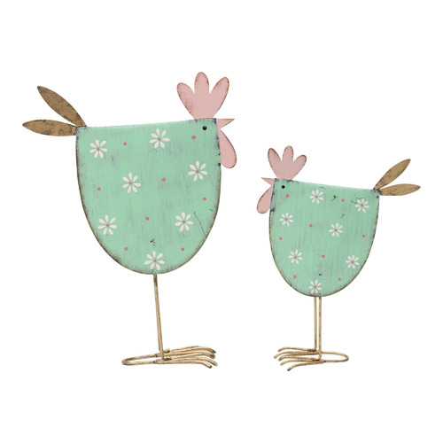 2 Piece Mum & Child Chook Statue Set