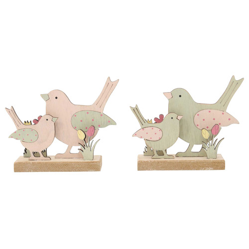 2 Piece Glam Bird Family Statue Set