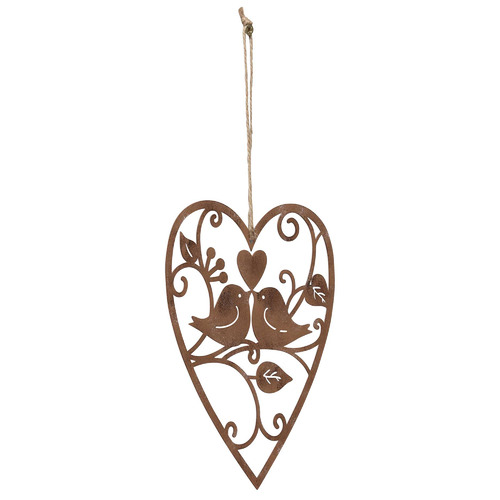 Lovebirds in Heart Iron Hanging Decor