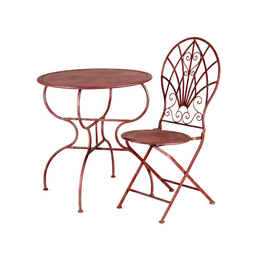 2 Seater Federation Round Metal Outdoor Table & Chair Set Temple