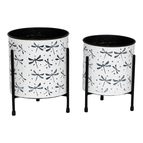 2 Piece Dragonfly Planter Set