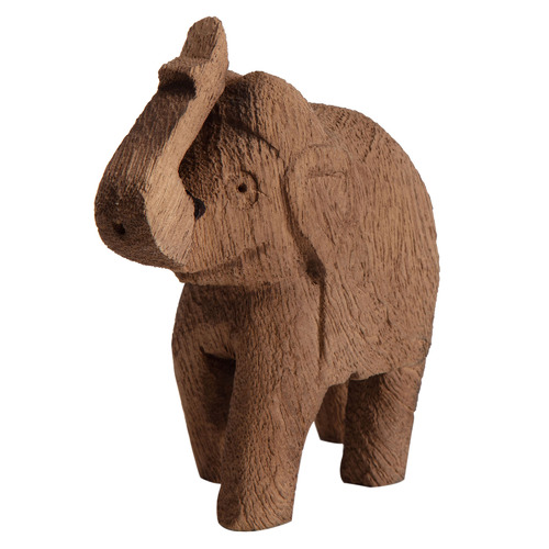 10cm Mango Wood Elephant Ornament