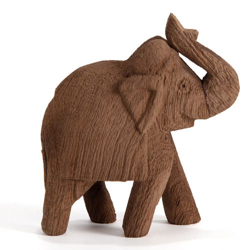 10cm Mango Wood Elephant Ornament