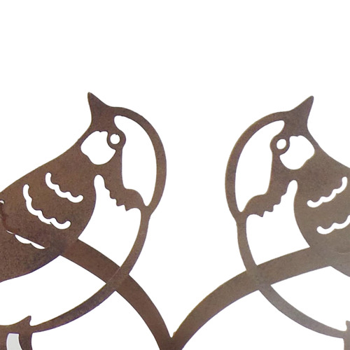 2 Piece Rust Lovebirds in Heart Ornament Set
