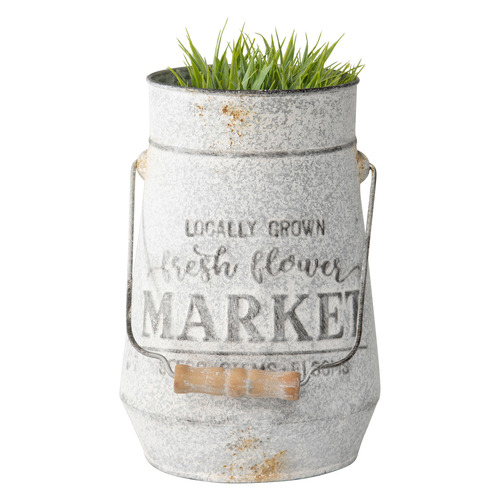 Locally Grown Fresh Flower Market Iron Planter
