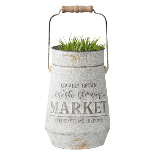 Locally Grown Fresh Flower Market Iron Planter