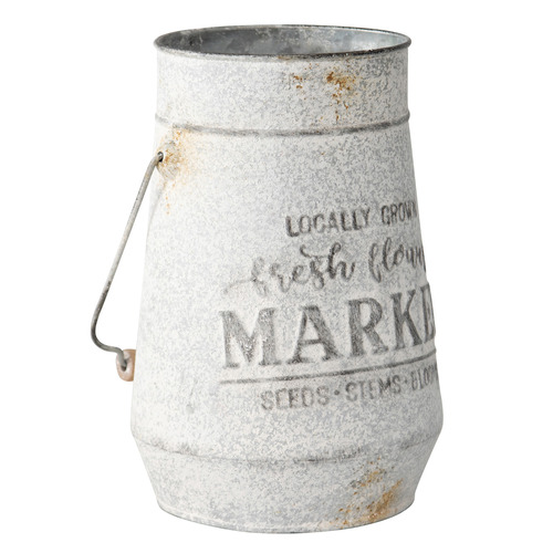 Locally Grown Fresh Flower Market Iron Planter