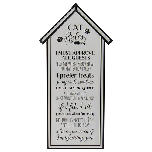 Cat Rules Wall Plaque
