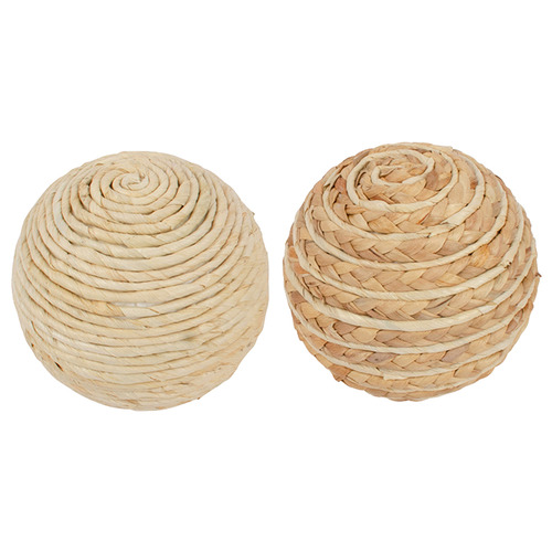 2 Piece Assorted Weave Balls Decorative Ornament Set