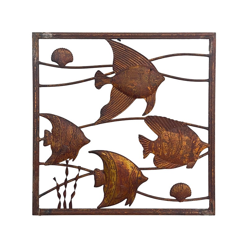 Rust Iron School of Fish Wall Art