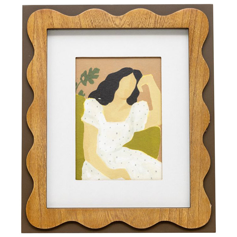 Sitting Lady in White Dress Wall Art