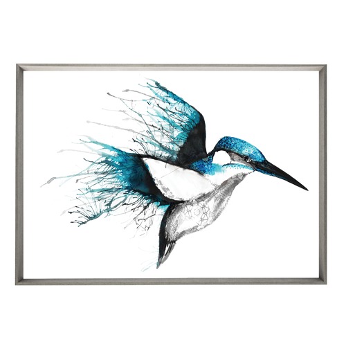 Kingfisher Flourish Framed Print