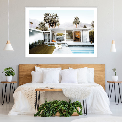 Californian Pool House Framed Printed Wall Art