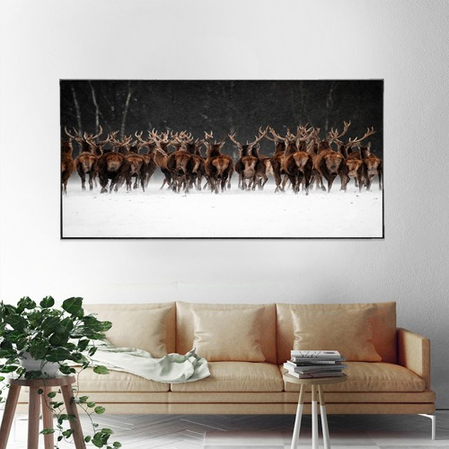 Herd Run Framed Canvas