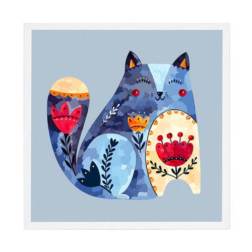 Blue Cat Acrylic Wall Art