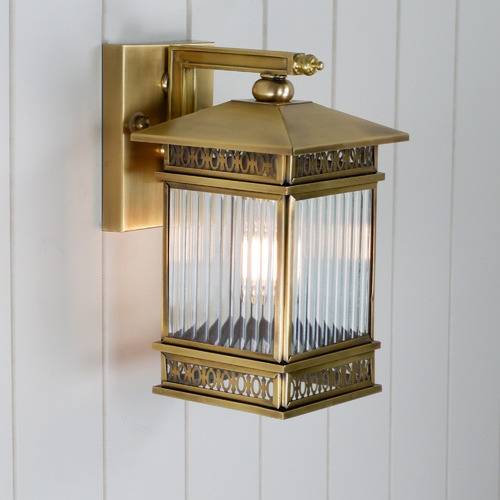 Brass Tezky Metal & Glass Wall Light
