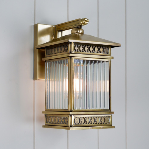 Brass Tezky Metal & Glass Wall Light
