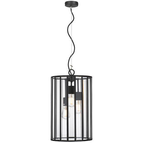 Vezni 3 Light Metal & Glass Pendant