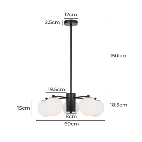Blundell-Frosted-Glass-5-Light-Pendant