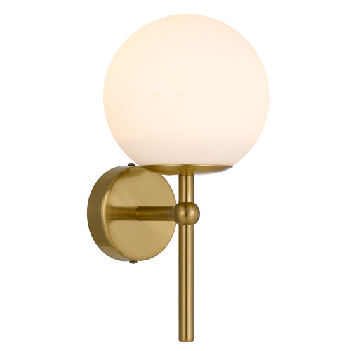 Antique Gold Ria 1 Light Metal & Glass Wall Lamp