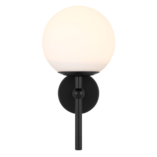 Black Ria 1 Light Metal & Glass Wall Lamp