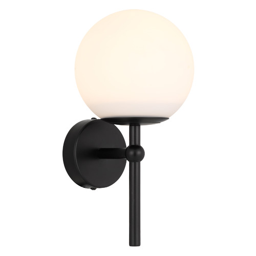 Black Ria 1 Light Metal & Glass Wall Lamp