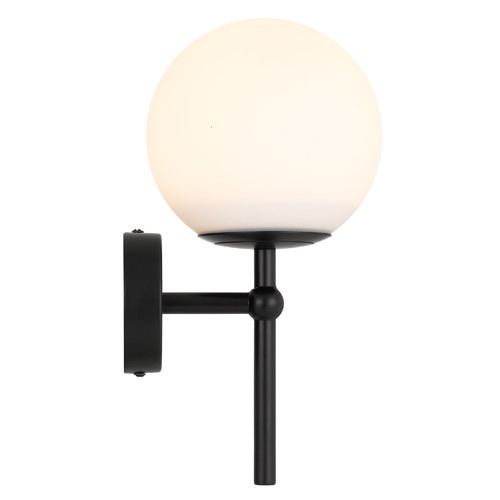 Black Ria 1 Light Metal & Glass Wall Lamp