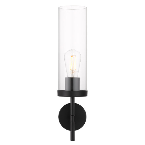 Black Alexia Metal & Glass Wall Lamp