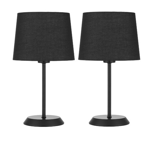 Black table lamps set shop of 2