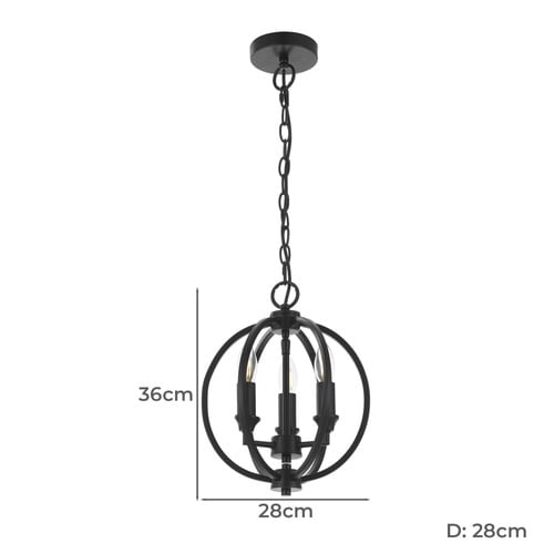 Kendall 3 Light Metal Pendant