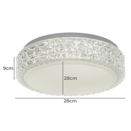 Amelia Tri-Colour LED Oyster Light