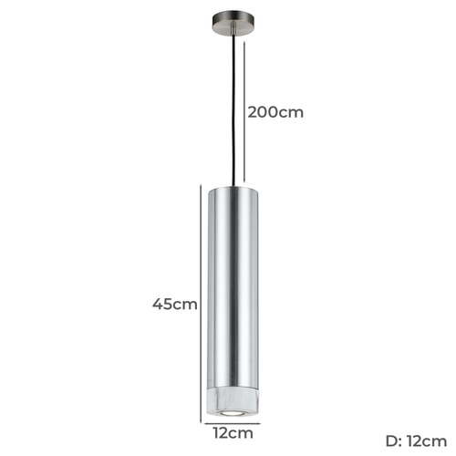 Pokles 1 Light Aluminium Pendant