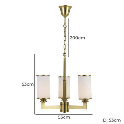 Brass Ahern 3 Light  Metal Chandelier
