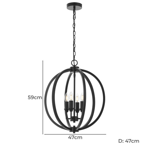 Kendall 4 Light Metal Pendant