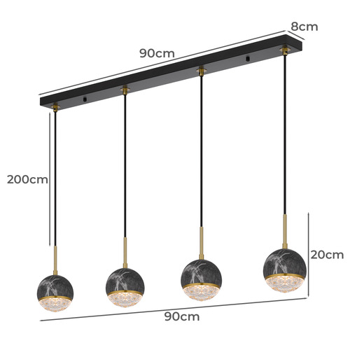 Oneta 4 Light Iron Pendant